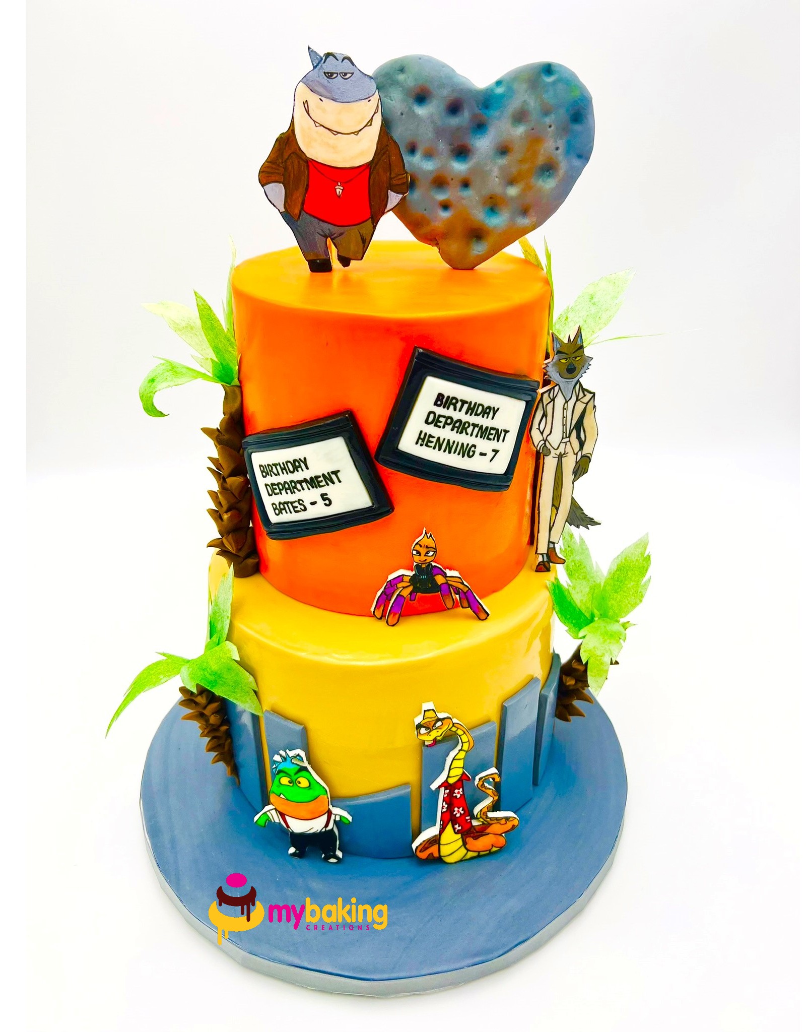 Custom Bad Guys movie themed birthday cake San Francisco